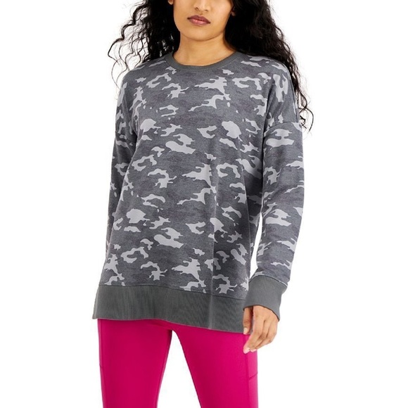 Ideology Womens Activewear Camo Print Sweatshirt Size XX-Large - Picture 1 of 2